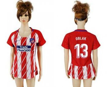 Women's Atletico Madrid #13 Oblak Home Soccer Club Jersey