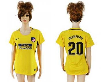 Women's Atletico Madrid #20 Juanfran Away Soccer Club Jersey