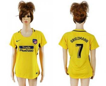 Women's Atletico Madrid #7 Griezmann Away Soccer Club Jersey