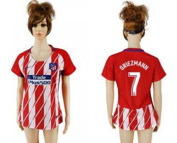 Women's Atletico Madrid #7 Griezmann Home Soccer Club Jersey