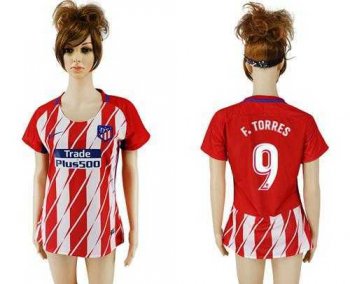 Women's Atletico Madrid #9 F.Torres Home Soccer Club Jersey