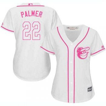 Women's Baltimore Orioles #22 Jim Palmer White Pink Fashion Stitched MLB Jersey