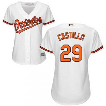 Women's Baltimore Orioles #29 Welington Castillo White Home Stitched MLB Jersey