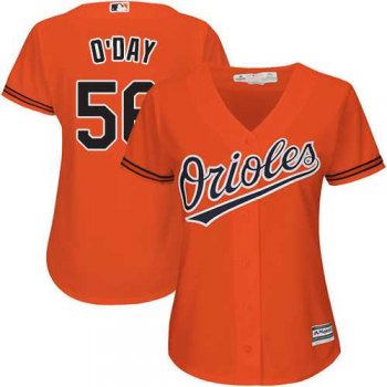 Women's Baltimore Orioles #56 Darren O'Day Orange Alternate Stitched MLB Jersey