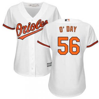 Women's Baltimore Orioles #56 Darren O'Day White Home Stitched MLB Jersey