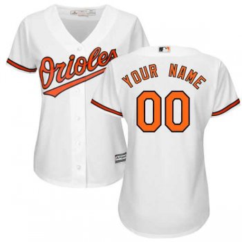 Women's Baltimore Orioles Majestic White Home Cool Base Custom Jersey