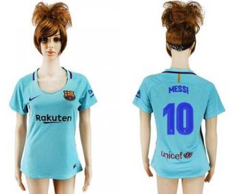 Women's Barcelona #10 Messi Away Soccer Club Jersey