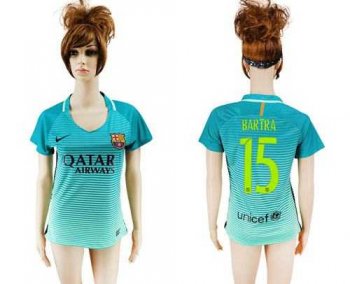 Women's Barcelona #15 Bartra Sec Away Soccer Club Jersey