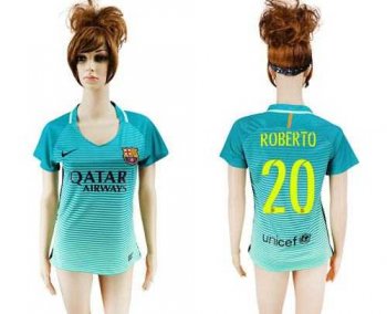 Women's Barcelona #20 Roberto Sec Away Soccer Club Jersey