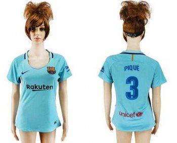 Women's Barcelona #3 Pique Away Soccer Club Jersey