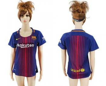 Women's Barcelona Blank Home Soccer Club Jersey