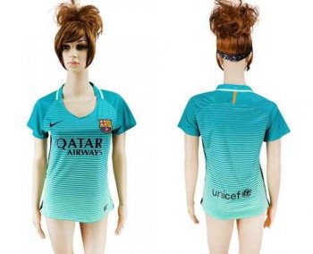 Women's Barcelona Blank Sec Away Soccer Club Jersey