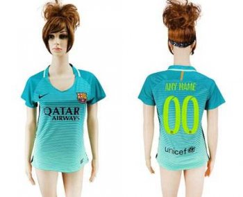 Women's Barcelona Personalized Sec Away Soccer Club Jersey