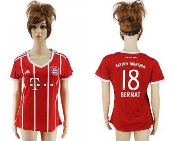 Women's Bayern Munchen #18 Bernat Home Soccer Club Jersey