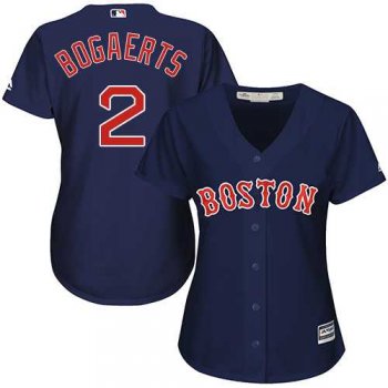 Women's Boston Red Sox #2 Xander Bogaerts Navy Blue Alternate Stitched MLB Jersey