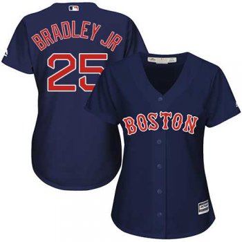 Women's Boston Red Sox #25 Jackie Bradley Jr Navy Blue Alternate Stitched MLB Jersey