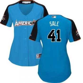 Women's Boston Red Sox #41 Chris Sale Blue 2017 All-Star American League Stitched MLB Jersey