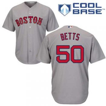 Women's Boston Red Sox #50 Mookie Betts Grey Road Stitched MLB Jersey