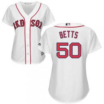 Women's Boston Red Sox #50 Mookie Betts White Home Stitched MLB Jersey