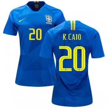 Women's Brazil #20 R.Caio Away Soccer Country Jersey