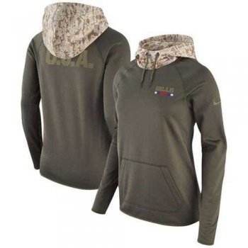 Women's Buffalo Bills Nike Olive Salute to Service Performance Pullover Hoodie