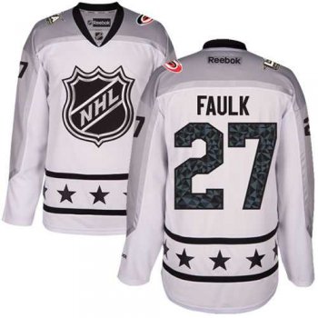 Women's Carolina Hurricanes #27 Justin Faulk White 2017 All-Star Metropolitan Division Stitched NHL Jersey