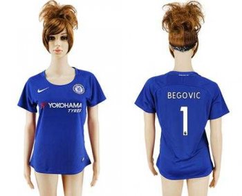 Women's Chelsea #1 Begovic Home Soccer Club Jersey