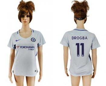 Women's Chelsea #11 Drogba Away Soccer Club Jersey