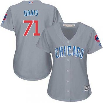 Women's Chicago Cubs #71 Wade Davis Grey Road Stitched MLB Jersey