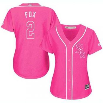 Women's Chicago White Sox #2 Nellie Fox Pink Fashion Stitched MLB Jersey