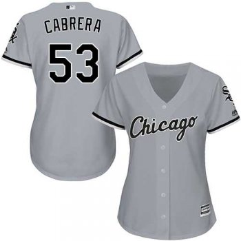 Women's Chicago White Sox #53 Melky Cabrera Grey Road Stitched MLB Jersey