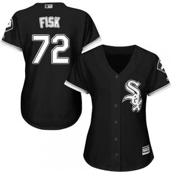 Women's Chicago White Sox #72 Carlton Fisk Black Alternate Stitched MLB Jersey