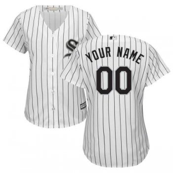 Women's Chicago White Sox Majestic White Black Home Cool Base Custom Jersey