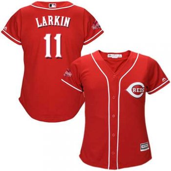 Women's Cincinnati Reds #11 Barry Larkin Red Alternate Stitched MLB Jersey