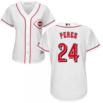 Women's Cincinnati Reds #24 Tony Perez White Home Stitched MLB Jersey