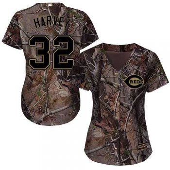 Women's Cincinnati Reds #32 Matt Harvey Camo Realtree Collection Cool Base Stitched MLB