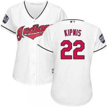 Women's Cleveland Indians #22 Jason Kipnis White 2016 World Series Bound Home Stitched Baseball Jersey