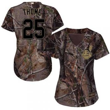 Women's Cleveland Indians #25 Jim Thome Camo Realtree Collection Cool Base Stitched MLB