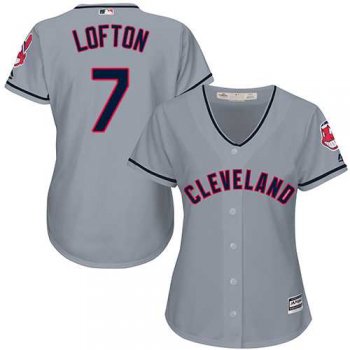 Women's Cleveland Indians #7 Kenny Lofton Grey Road Stitched MLB Jersey