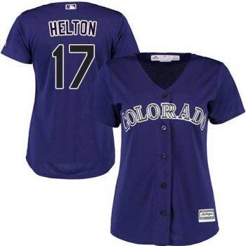 Women's Colorado Rockies #17 Todd Helton Purple Alternate Stitched MLB Jersey