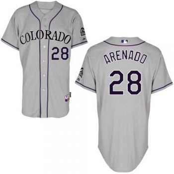 Women's Colorado Rockies #28 Nolan Arenado Grey RoadStitched MLB Jersey