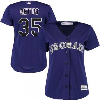 Women's Colorado Rockies #35 Chad Bettis Purple Alternate Stitched MLB Jersey