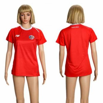 Women's Costa Rica Blank Home Soccer Country Jersey