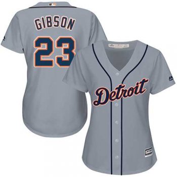 Women's Detroit Tigers #23 Kirk Gibson Grey Road Stitched MLB Jersey