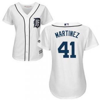 Women's Detroit Tigers #41 Victor Martinez White Home Stitched MLB Jersey