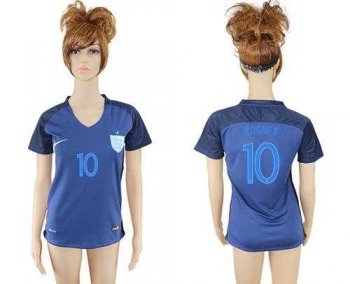 Women's England #10 Rooney Away Soccer Country Jersey