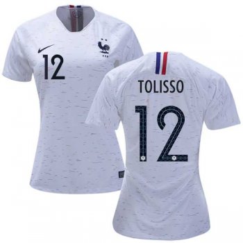 Women's France #12 Tolisso Away Soccer Country Jersey