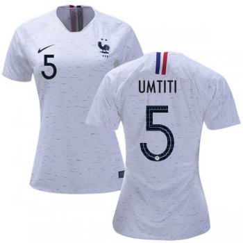 Women's France #5 Umtiti Away Soccer Country Jersey