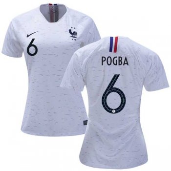 Women's France #6 Pogba Away Soccer Country Jersey