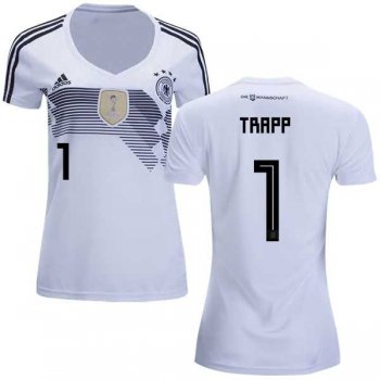 Women's Germany #1 Trapp White Home Soccer Country Jersey